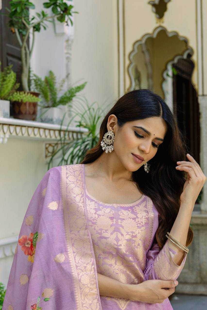 Tissue Silk Party Wear Printed Kurtis Kurti Bottom With Dupatta - MYLUXURY LANE ENTERPRISE